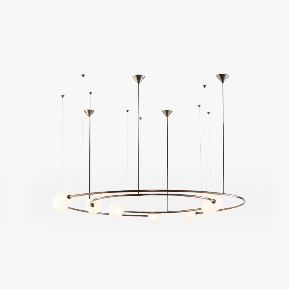 Valentina Design LED Lampada a Sospensione Nero/Oro Metallo/Vetro Camera da Letto