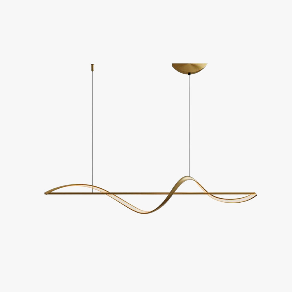 Arisha Lampada a Sospensione Metallo Ottone/Nero Onda Galleria d'Arte Minimalista