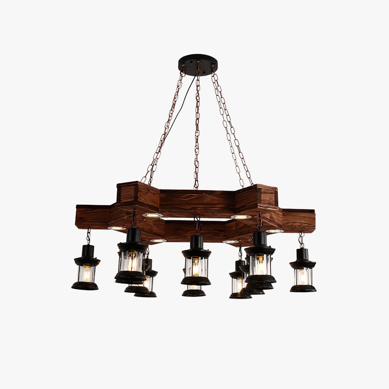 Epoch Lampade a Sospensione Retro Elegante Noce Metallo Legno Sala da Pranzo