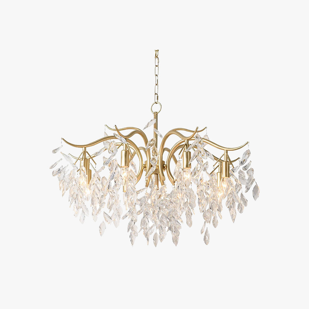 Marilyn Elegante LED Fiore Lampada a Sospensione Cristallo/Metallo Nero/Oro Moderno Lusso Soggiorno