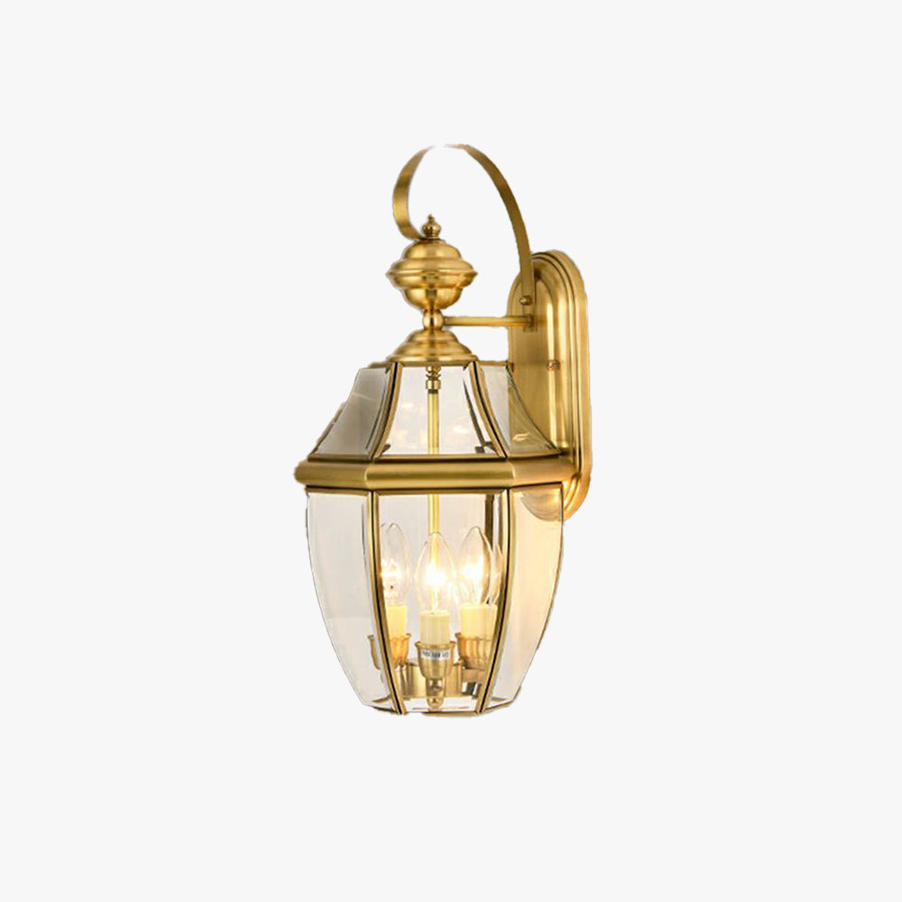 Ray Metallo LED Applique da Esterno Lanterna Oro Vintage Metallo Vetro Soggiorno/Camera da Letto