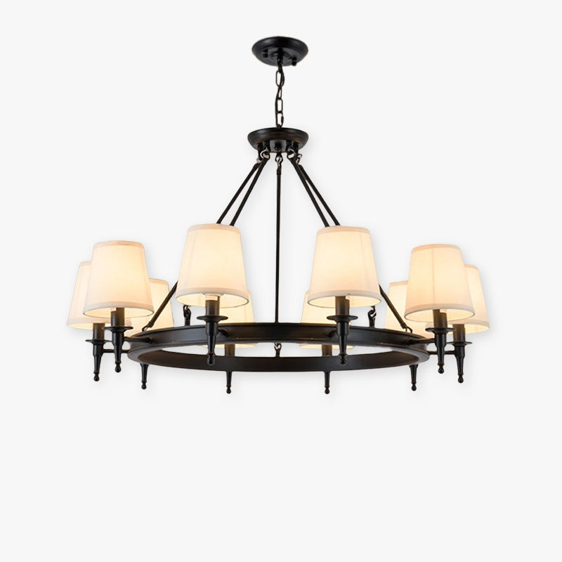 Alessio Vintage Industriale LED Lampade a Sospensione Metallo Tessuto Nero/Marrone Sala da Pranzo
