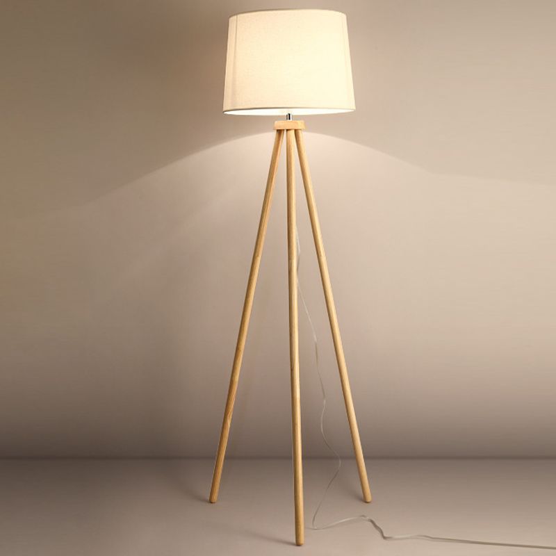 Muto Moderne LED Base Lampade da Terra Legno/Tessuto Salotto