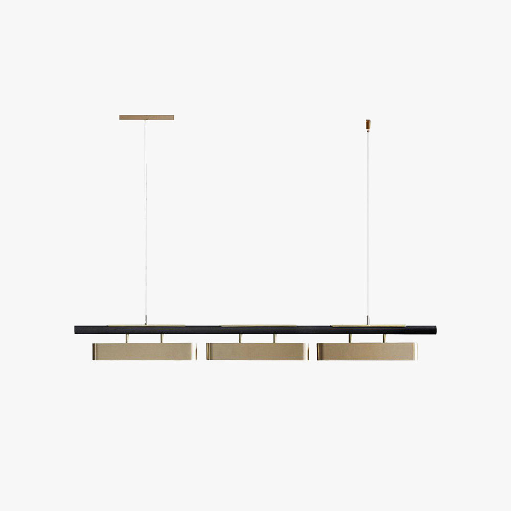 Arisha Moderne Rettangolari Lampade a Sospensione Nero/Ottone Metallo