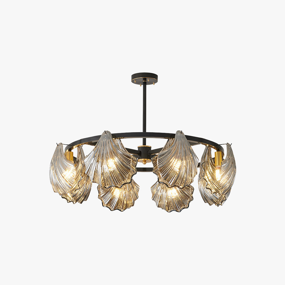 Kirsten Moderne LED Conchiglia Anulare Lampade a Sospensione Metallo Vetro Nero/Oro Soggiorno/Camera da Letto