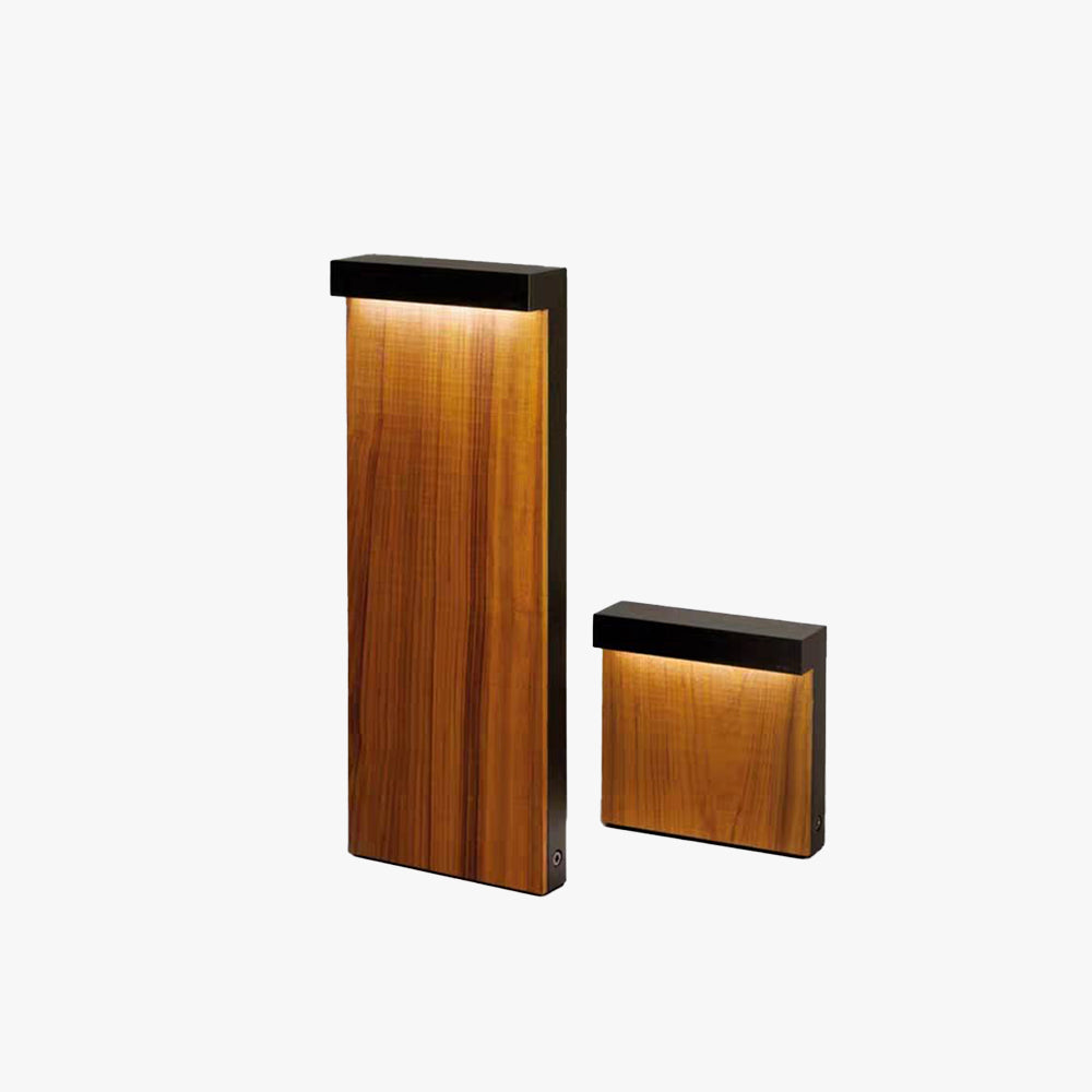 Ray Moderno Rettangolare Metallo Legno Lampade da Esterno Giardino