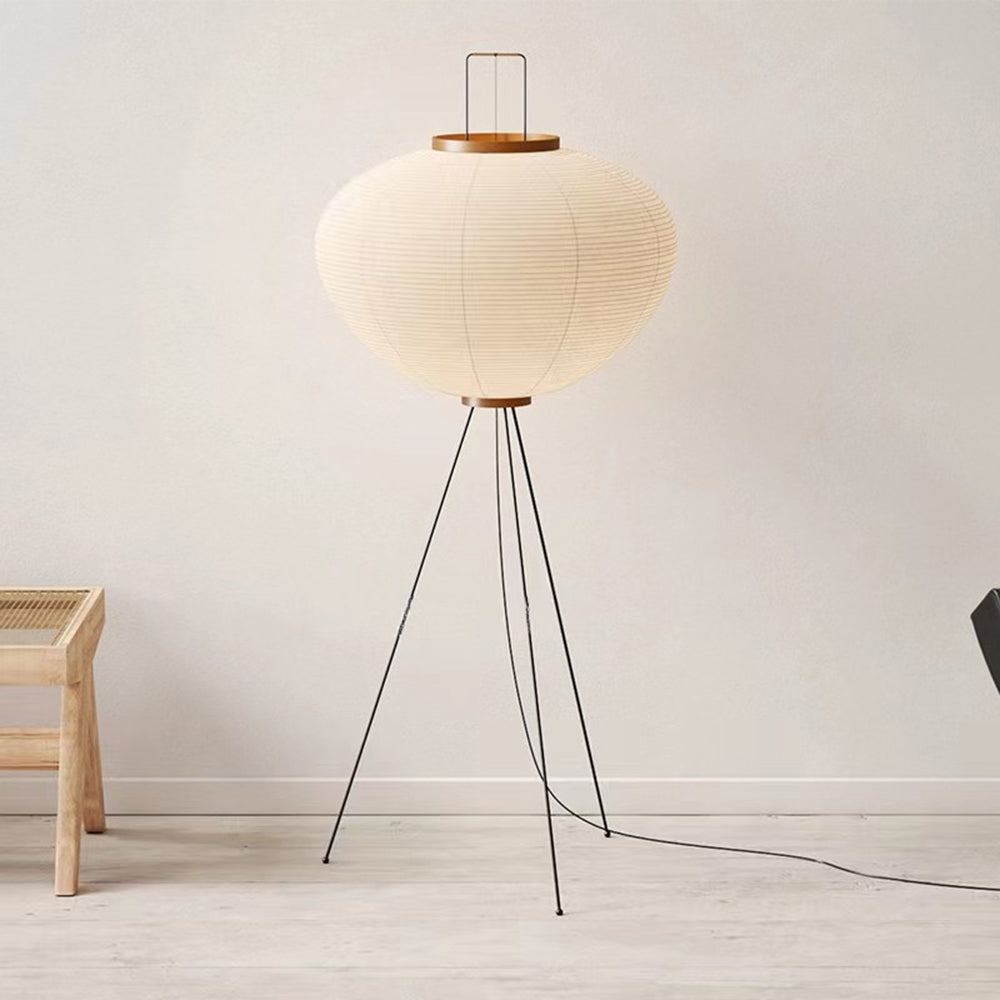 Ritta Moderne Minimalista Treppiede Lanterna Carta Lampade da Terra Bianco