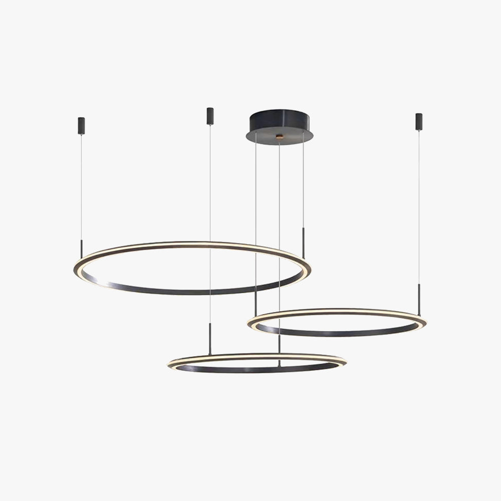 Arisha Lampada a Sospensione Metallo Nero Anello Minimalista