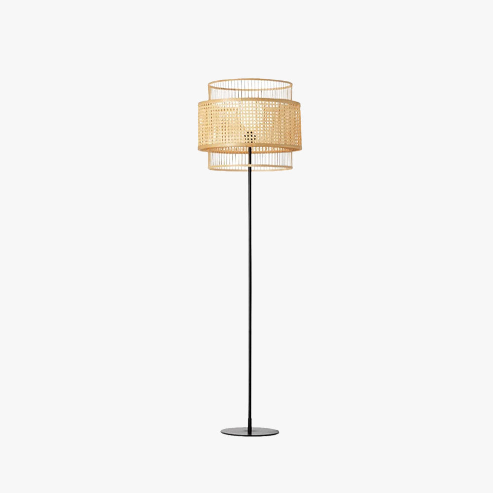 Ritta Naturale LED Lampada da Terra Rattan Soggiorno/Camera da Letto