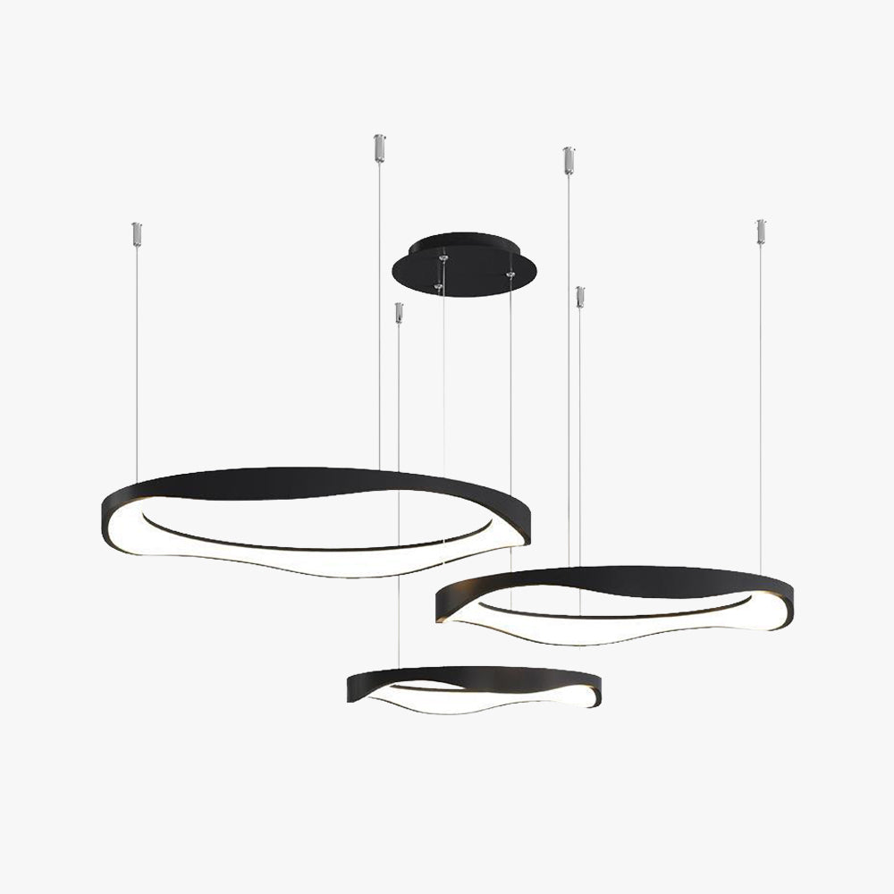 Arisha Moderna LED Lampada a Sospensione Nero/Banco Rotondo Sala da Pranzo