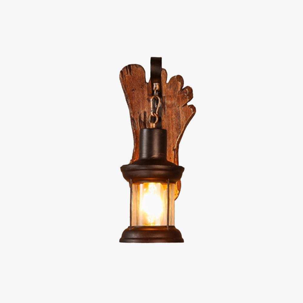Epoch Industriale LED Design Gambe Applique Marrone Legno Metallo Soggiorno/Camera da Letto/Sala Studio
