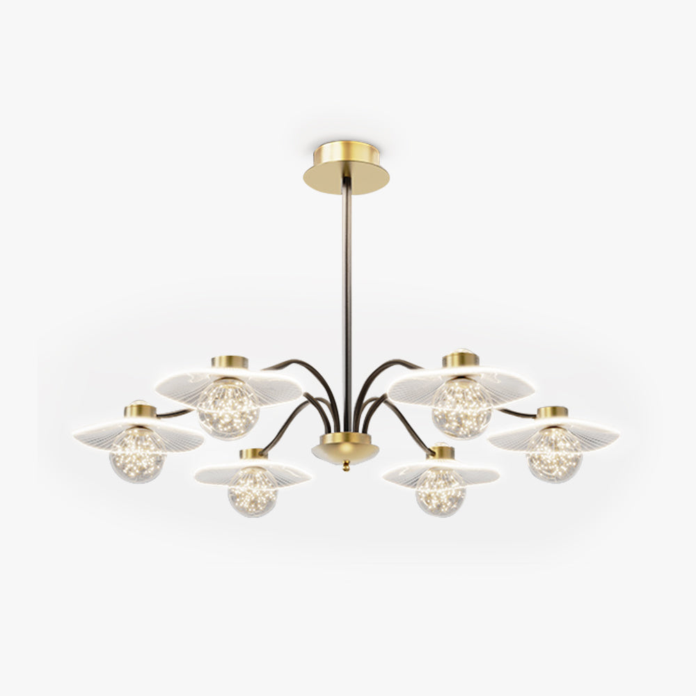 Carins Moderno LED Lampada a Sospensione Metallo Acrilico Vetro Oro Soggiorno/Camera da Letto