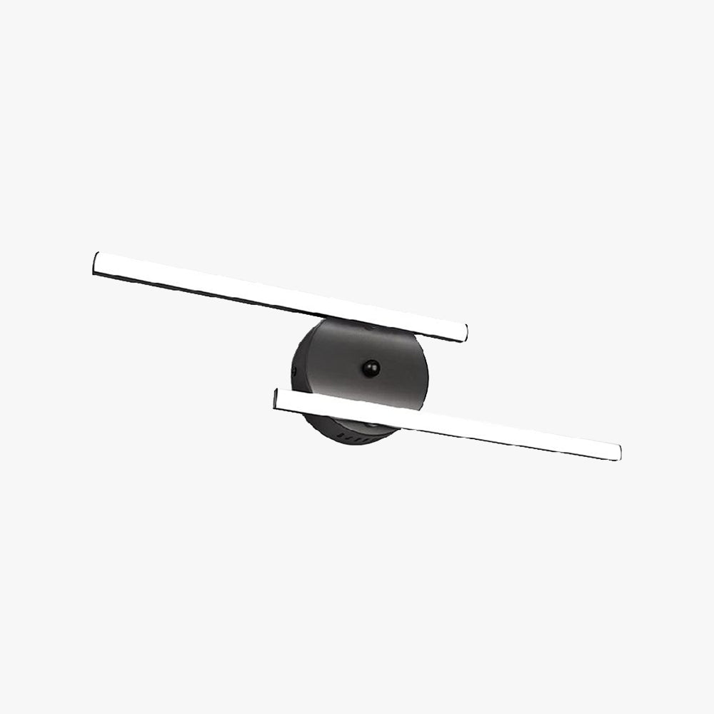 Arisha Moderne LED Applique Moppia Lineare Metallo Nero/Argento Bagno