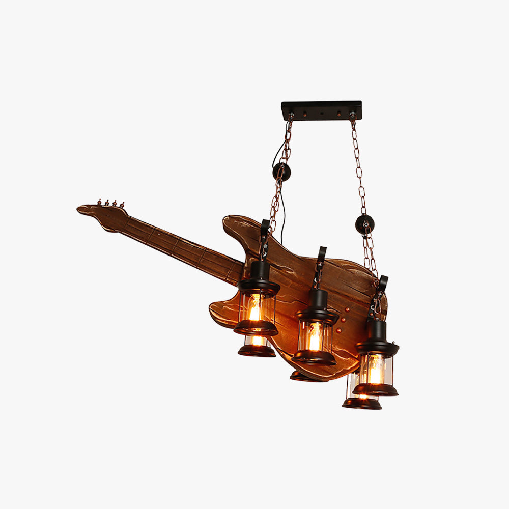 Epoch Agriturismo LED Chitarra Lampade a Sospensione Metallo/Legno Soggiorno/Camera da Letto