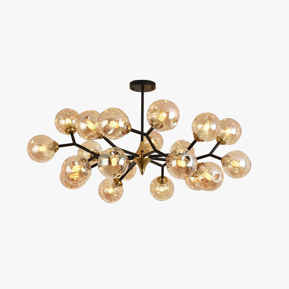 Valentina Arte Deco LED Bellissimi Soffitto Lampade a Sospensione Vetro Ambra Bolle Soggiorno/Camera da Letto