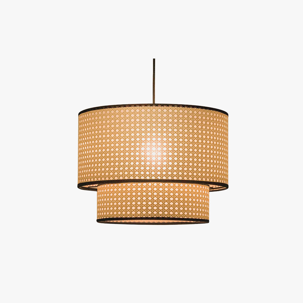 Ritta Classico LED Lampade a Sospensione Doppio-Strato Cilindrico Metallo PVC Soggiorno/Camera da Letto