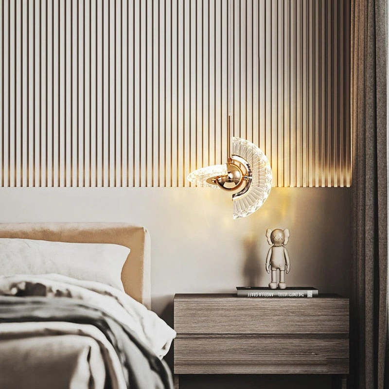 Kristy Design Lusso LED Lampada a Sospensione Metallo Acrilico Oro Soggiorno/Camera da Letto