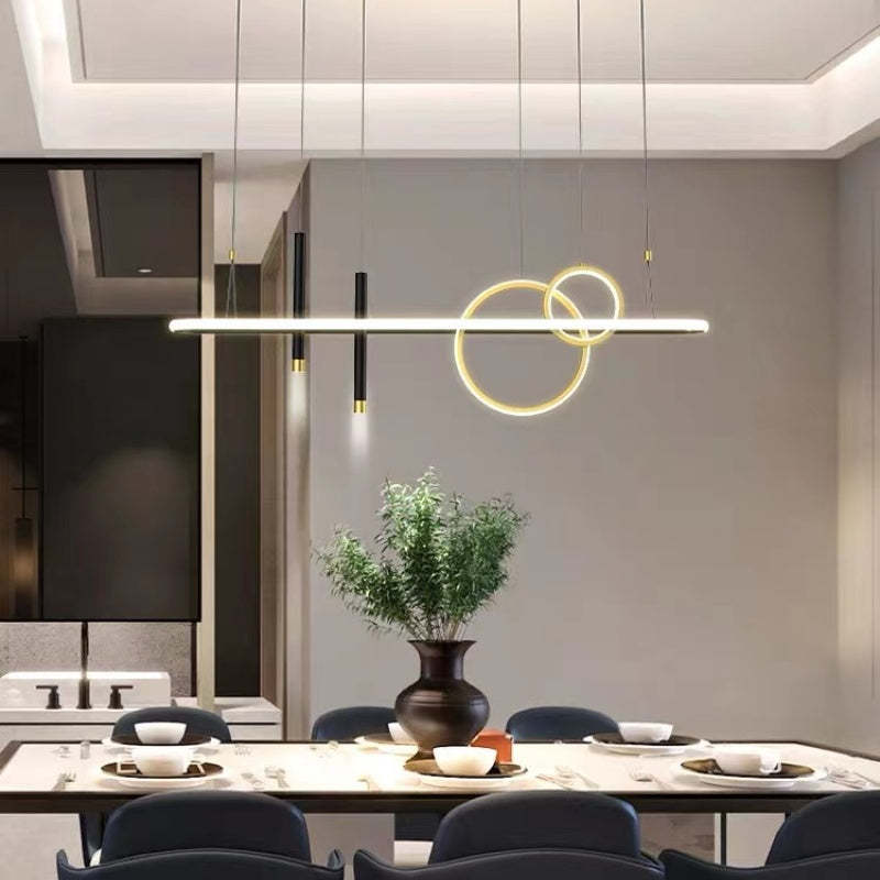 Madina Minimalista LED Lampade a Sospensione Cerchio Ufficio/Soggiorno/Camera da Letto Nero/Oro