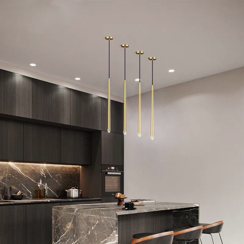 Carr Moderna LED Minimalismo Lampada a Sospensione Metallo Oro Lineare Soggiorno