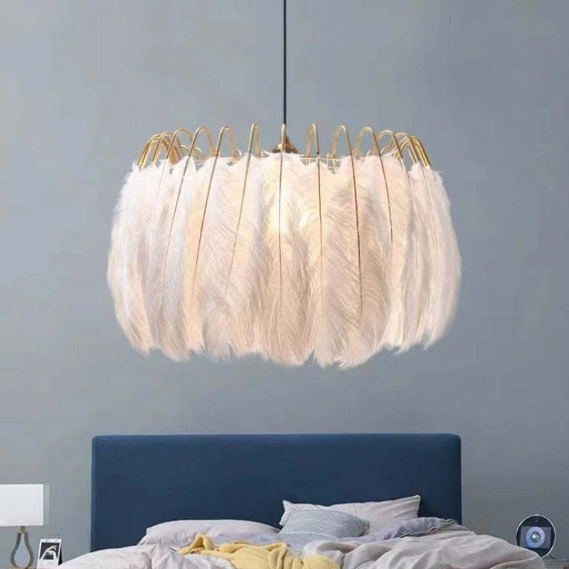 O'Moore Elegante LED Lampade a Sospensione Piuma Nero/Bianco Camera da Letto/Soggiorno