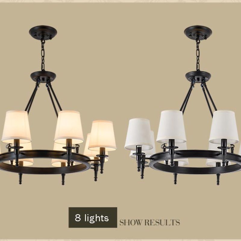 Alessio Vintage Industriale LED Lampade a Sospensione Metallo Tessuto Nero/Marrone Sala da Pranzo