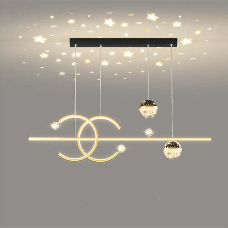 Madina Lampade a Sospensione Metallo/Vetro Nero/Oro Globo Lusso
