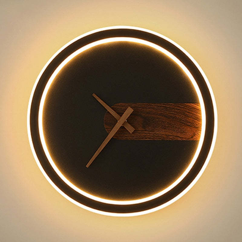 Arisha Moderna Design LED Urbano Applique 3 Colori Marrone Scuro Orologio Soggiorno/Camera da Letto