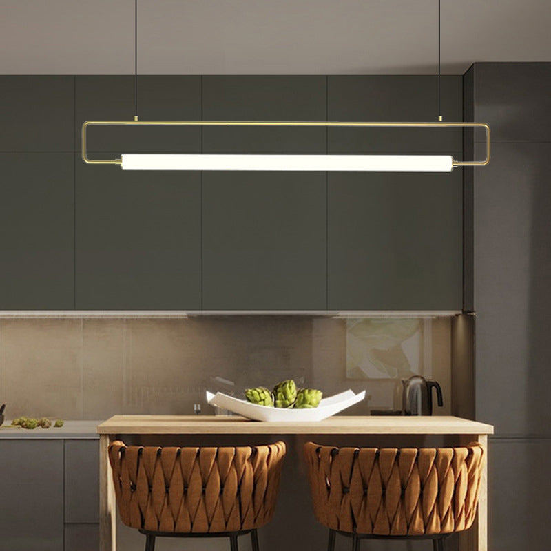 Edge Moderne Rettangolare LED Lampade a Sospensione Metallo Acrilico Oro/Nero Soggiorno/Camera da Letto
