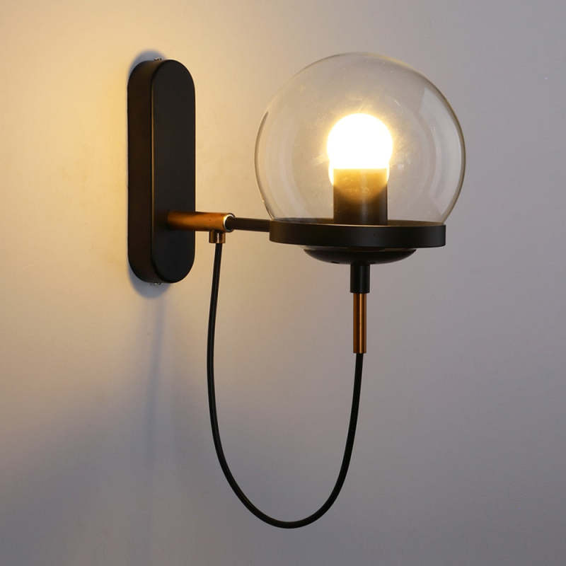 Silva Moderno LED Sfera Applique Metallo Vetro Nero/Bronzo Soggiorno/Camera da Letto