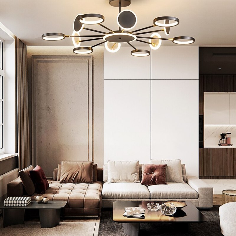 Sienna Modern LED Lampadari Geometrica Nero Metallo Acrilico Sala Studio/Soggiorno/Camera da Letto