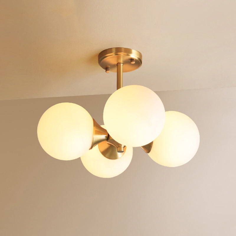 Valentina Design LED Minimalismo Lampade a Sospensione Globo Vetro Oro Camera da Letto