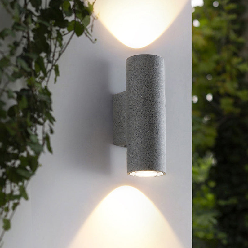 Ray Moderne LED Lampade da Esterno Cilindro Doppio Testa Cemento Nero/Bianco