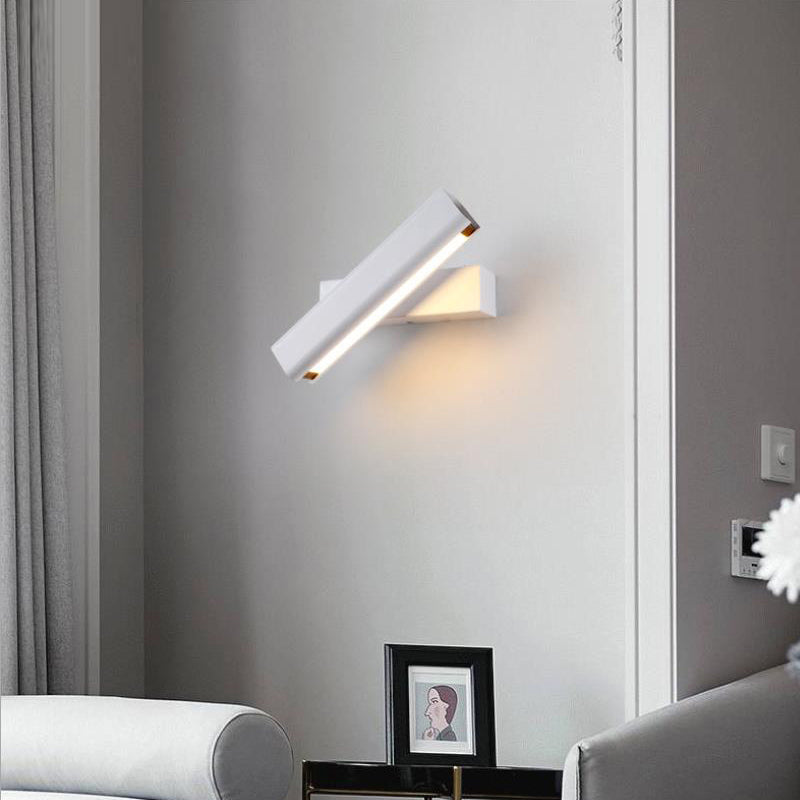 Arisha Moderno LED Rettangolare Girevole Applique Metallo Nero/Bianco Soggiorno/Camera da Letto