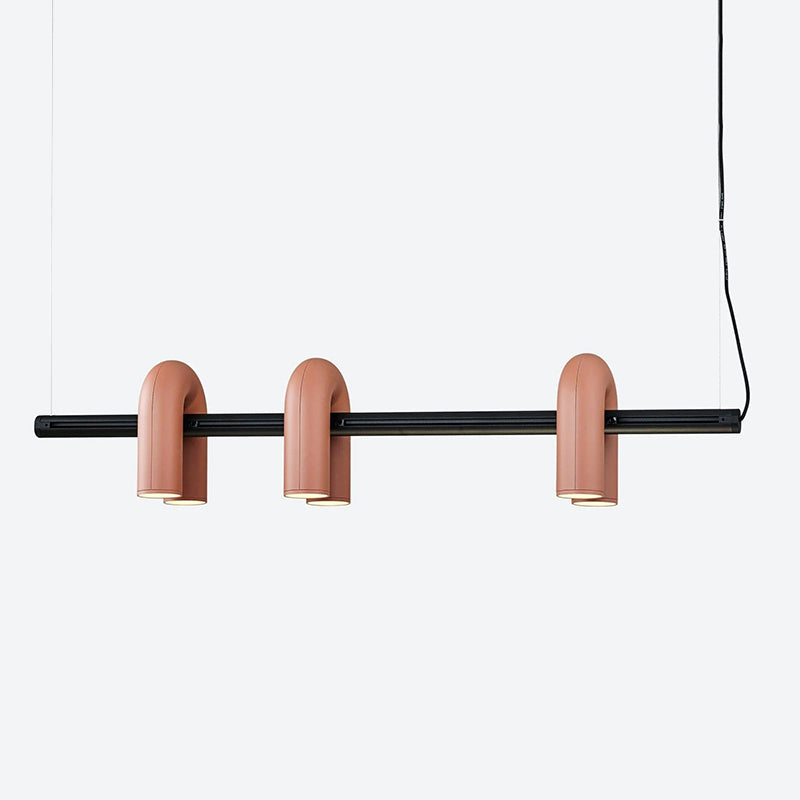 Felix Moderno LED Lampada a Sospensione Lineare A Forma di U Grigio/Rosa/Nero/Azzurro Metallo Acrilico Sala da Pranzo/Soggiorno/Camera da Letto