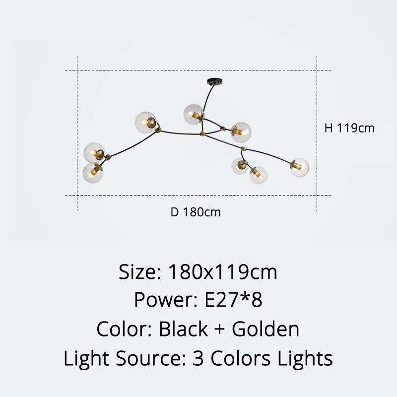 Valentina Minimalista Elegante Irregolare Lampadari Speciale Nera Soggiorno/Camera da Letto
