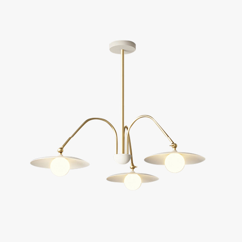 Arisha Design Mughetto LED Lampada a Sospensione Metallo Bianco/Oro Soggiorno/Camera da Letto