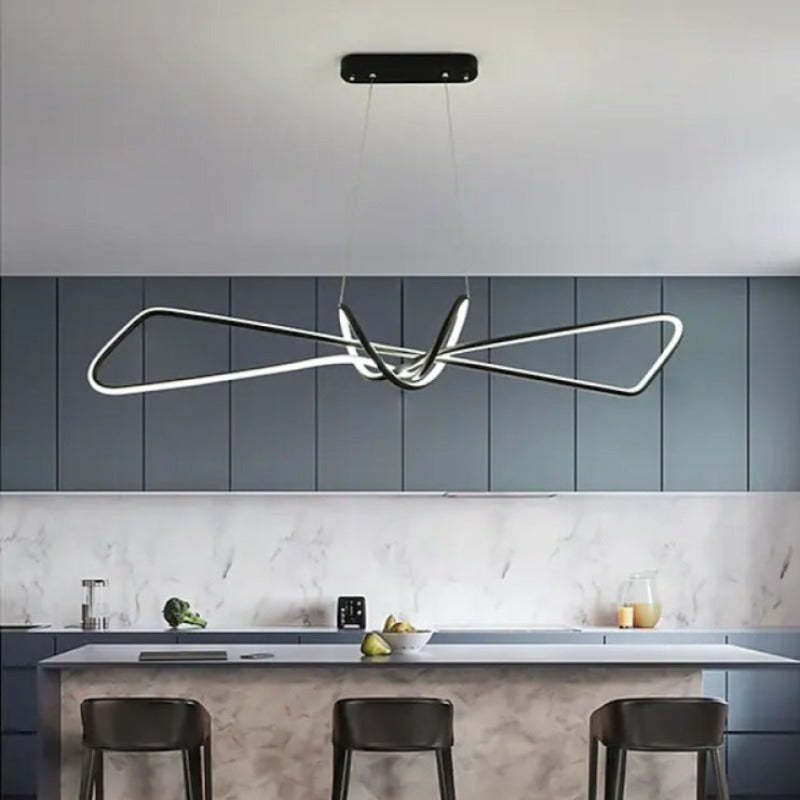 Bouvet Moderna LED Lampada a Sospensione Metallo Nero/Oro Lineare Soggiorno/Camera da Letto/Sala da Pranzo