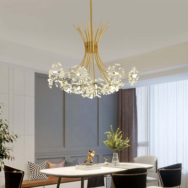Lily Moderna Arte Deco Lampada a Sospensione Sputnik Metallo/Acrilico Nero/Oro