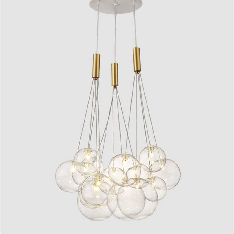 Valentina Moderni LED Lusso Lampade a Sospensione Vetro Ore Sfera Globo LED 3/5/9/15 Luci