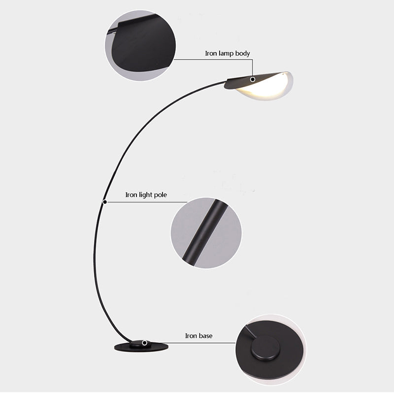 Arisha Moderna Design LED Lampada da Terra Metallo Nero Arco Soggiorno/Camera da Letto