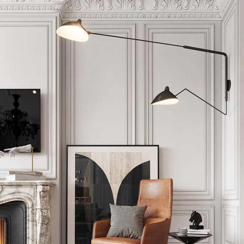 Arisha Moderne Industrial LED Applique Metallo Nero Siggiorno