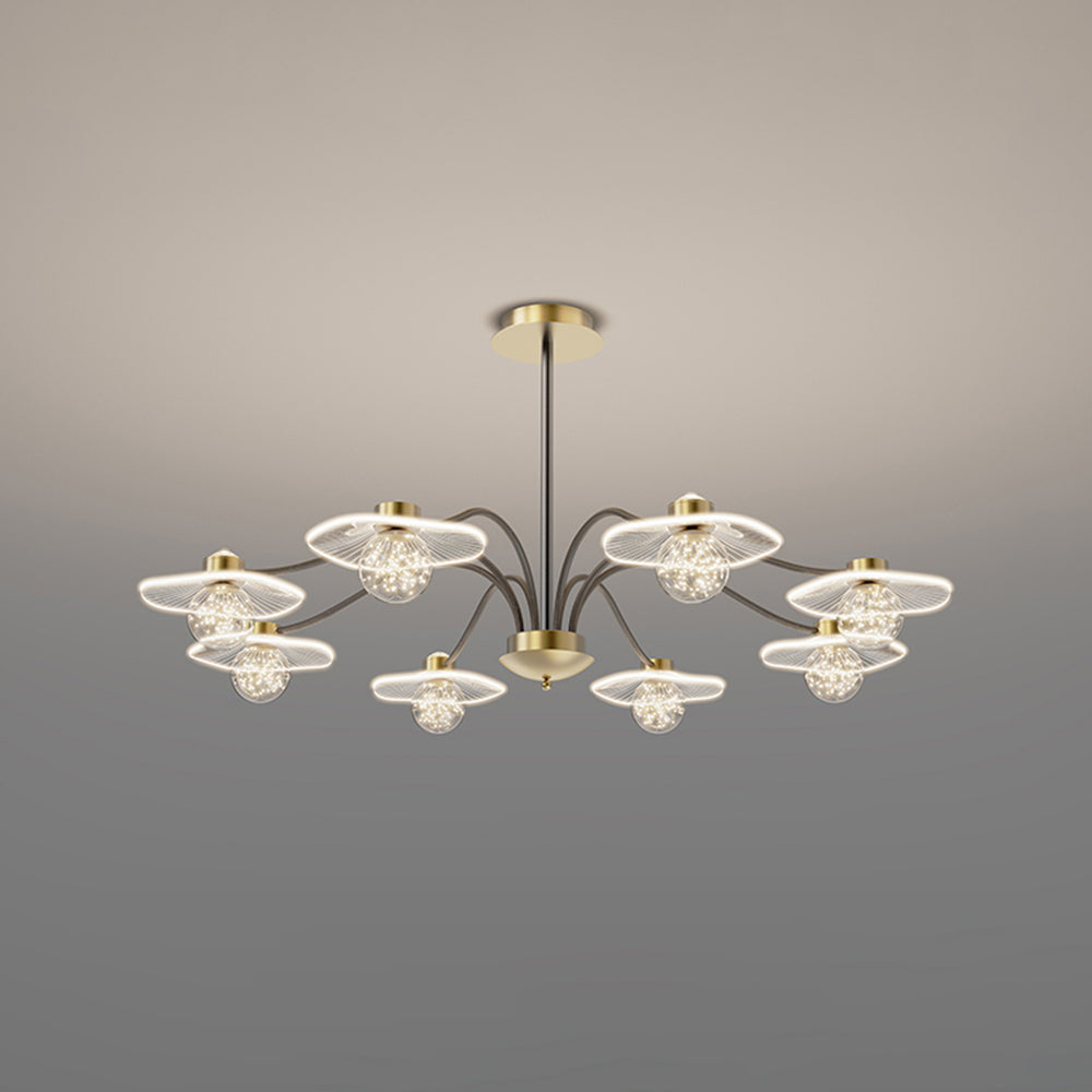 Carins Moderno LED Lampada a Sospensione Metallo Acrilico Vetro Oro Soggiorno/Camera da Letto