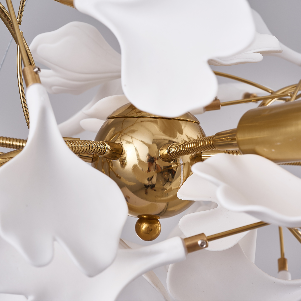 Olivia Lampada a Sospensione Ceramica Grande Foyer Foglia Gingko Soggiorno Lusso