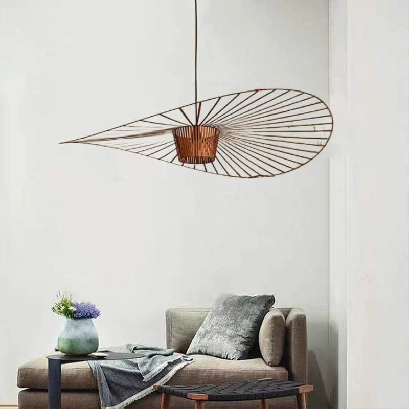 Ritta Lampade a Sospensione Tessuto Nero/Bianco/Oro/Marrone Fiore Moderne