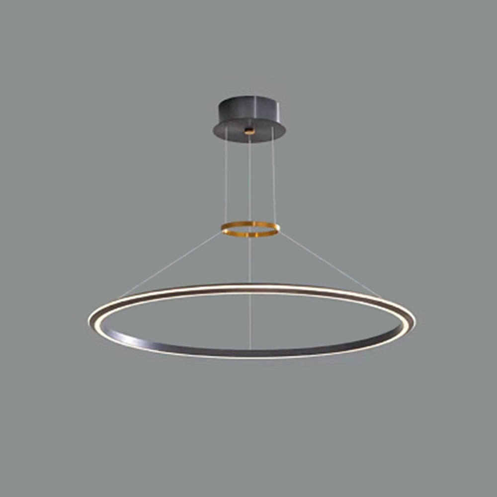 Arisha Lampada a Sospensione Metallo Nero Anello Minimalista