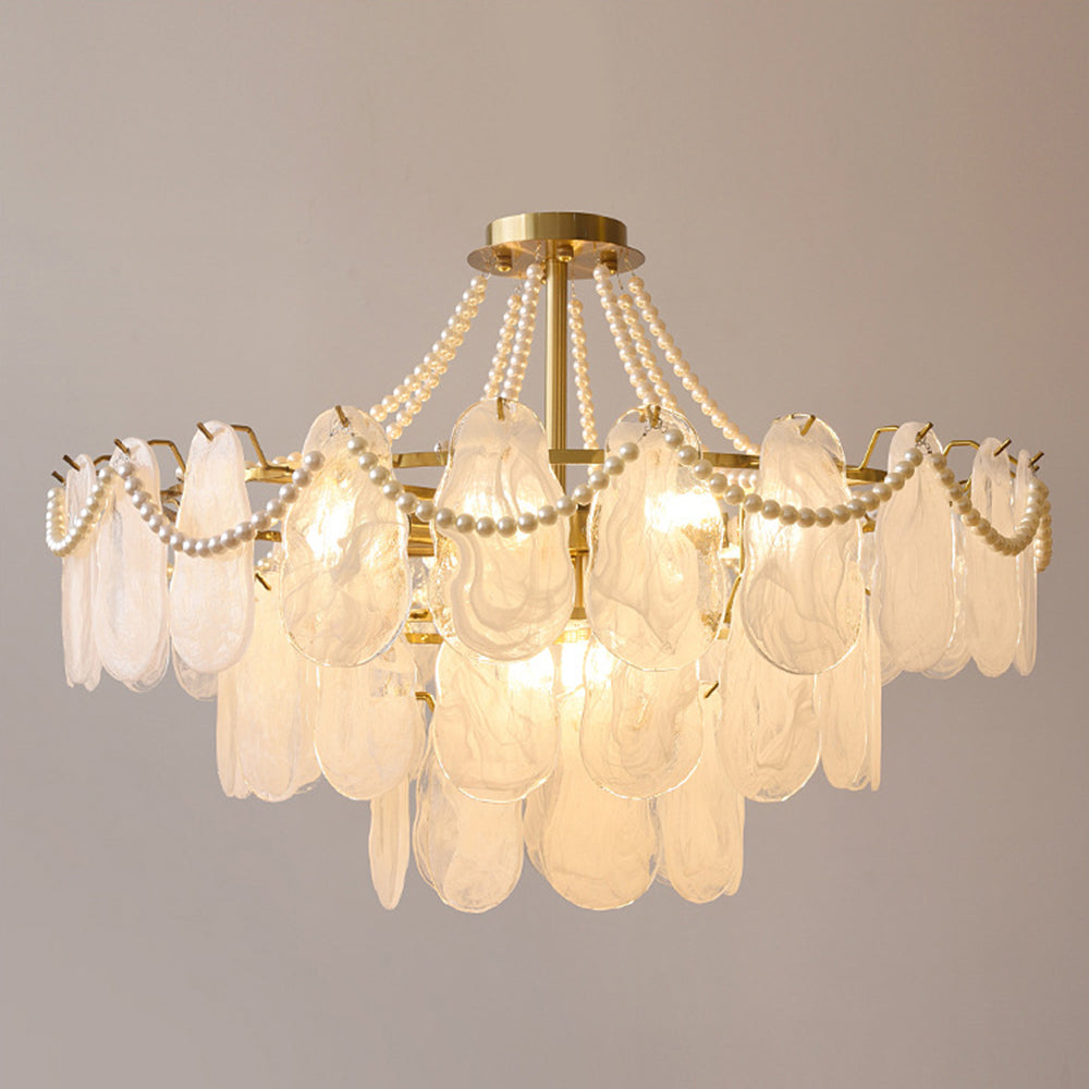 Kirsten Bellissimo LED Lampadari Vetro Metallo Bianco Oro Elegante Soggiorno/Camera da Letto