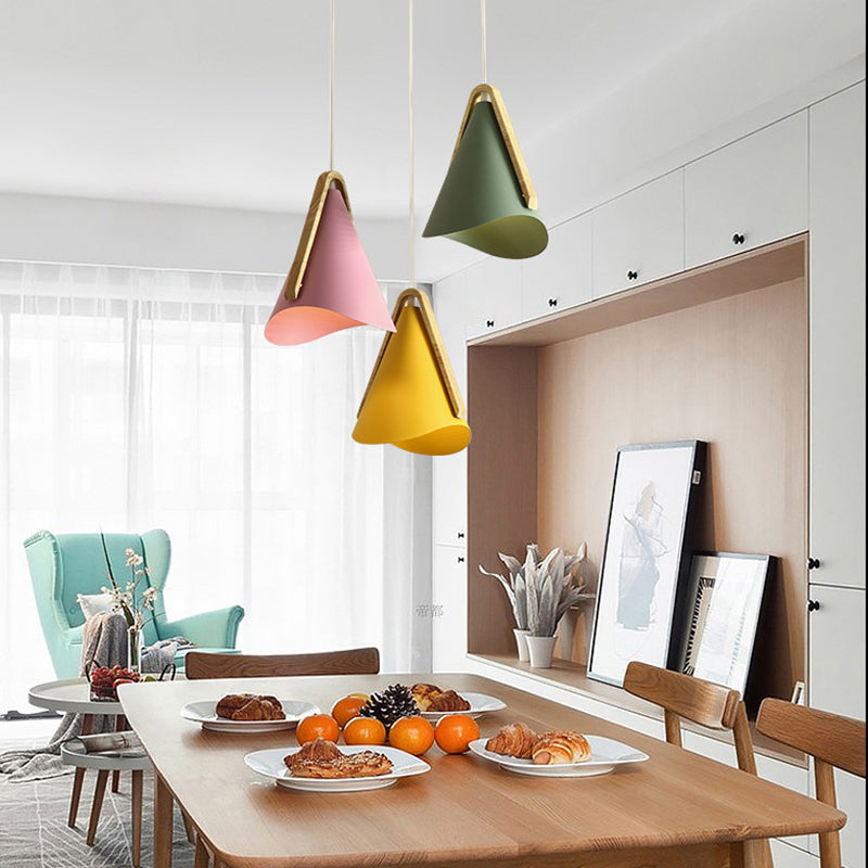 Valentina Moderne LED Legno/Metallo Cono Lampade a Sospensione Soggiorno/Camera da Letto