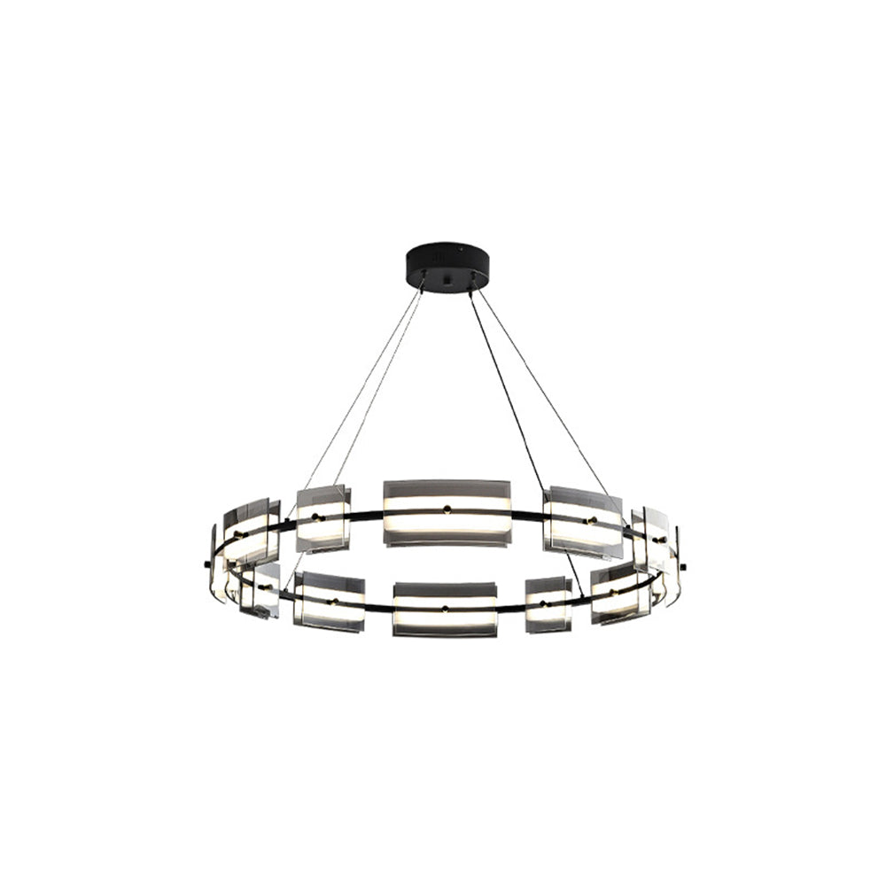 Evette Moderno Urbano LED Anello Lampade a Sospensione Metallo Nero/Oro Soggiorno/Camera da Letto