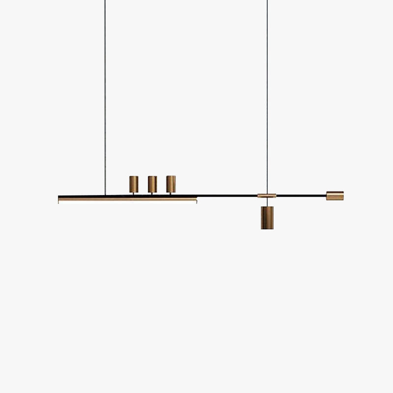 Edge Lampada a Sospensione Metallo/Acrilico Oro/Nero Lineare Moderna