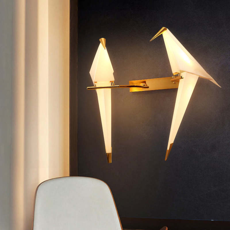 Arisha Bellissimo LED Uccello Art-Deco Applique Metallo Acrilico Soggiorno/Camera da Letto